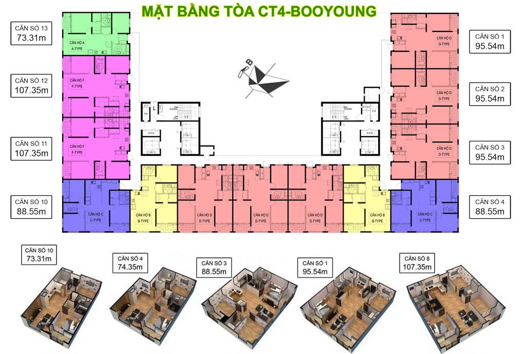 Mat bang toa ct4 chung cu booyoung